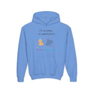 Allergic to Worksheets - Youth Heavy Blend Hooded Sweatshirt