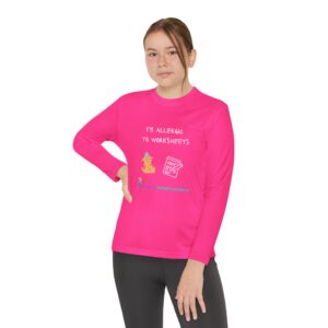 Youth Long Sleeve Tee - "I'm Allergic to Worksheets" Kid's Shirt